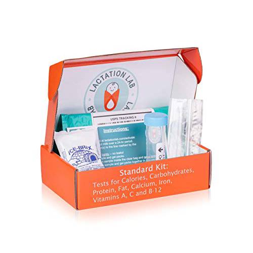 Lactation Lab Breast Milk Nutritional Analysis Kit - Standard: Tests for Calories, Carbohydrates, Protein, Fat, Calcium, Iron, Vitamins A, C and B-12.