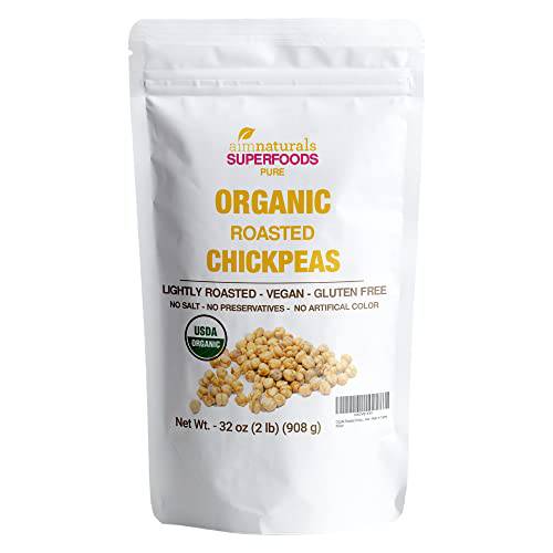 Organic Roasted Chickpeas 2 LB- 100% USDA Organic Certified – Healthy Snack, Lightly Roasted, No Salt, No GMO & Gluten Free – Product of Turkey