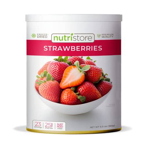 Nutristore Freeze Dried Strawberries | Healthy Snack | Emergency Survival Bulk Food Storage Supply | Amazing Taste & Quality | 10 Canned Fruit | 25 Year Shelf Life
