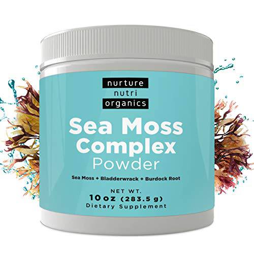 Nurture Nutri Organic Sea Moss Complex Powder (10oz / 283g) | Sea Moss Organic | Irish Sea Moss Organic Raw | Seamoss Raw Organic | Sea Moss Powder | Irish Moss Powder |