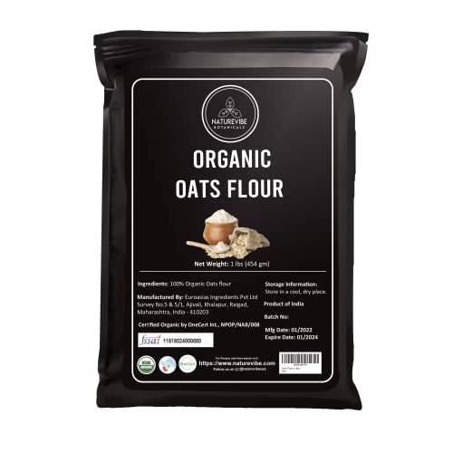 Naturevibe Botanicals Organic Oats Flour, 1lb | Keto friendly (16 ounces)