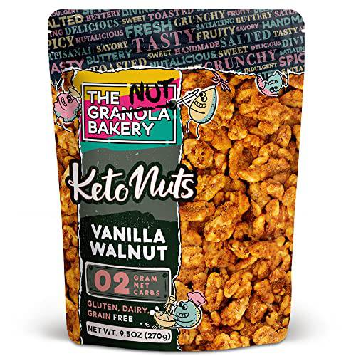 The Nut Bakery Vanilla Walnut Keto Snacks | 2g Net Carb | Low Carb Nuts, 9.5 Ounces