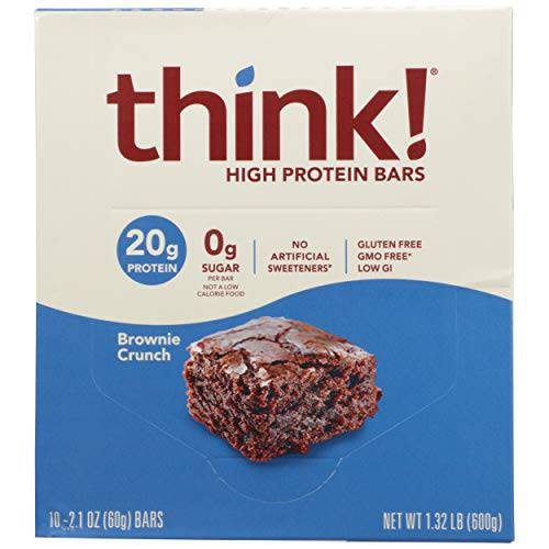Think, Bar High Protein Brownie Crunch Box 10 Count, 2.1 Ounce