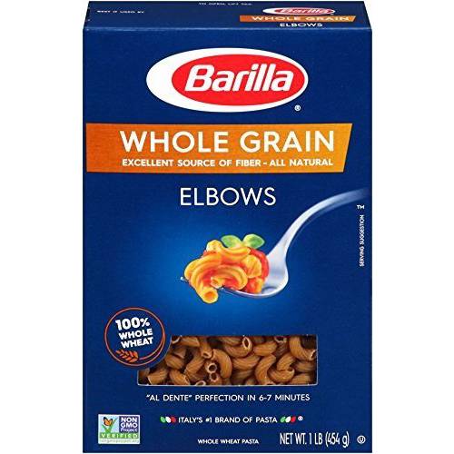 Barilla Whole Grain Pasta, Elbows, 16 Ounce ( Package of 6- 1lb boxes)