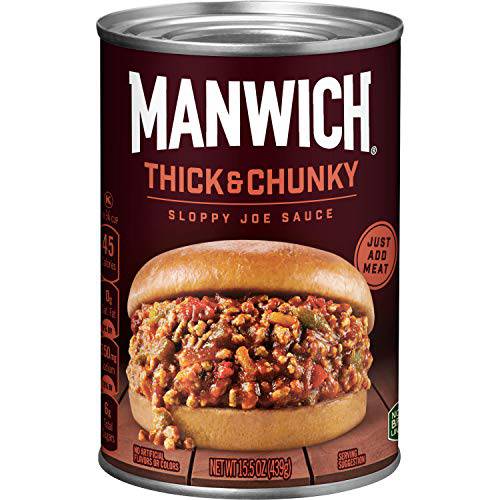 Manwich Sloppy Joe Sauce, Thick and Chunky, Canned Sauce, 15.5 Oz (Pack of 12)
