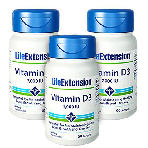 Life Extension Vitamin D3 7000 IU, 60 Softgels - 3-Pak