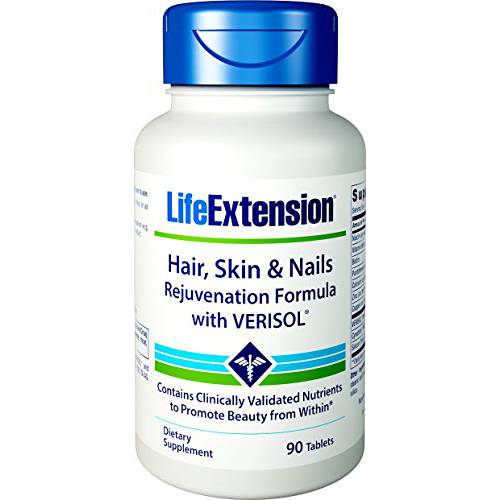 Life Extension Hair, Skin & Nails Rejuvenation Formula with VERISOL Multi-Nutrient Support for Lasting Beauty 120 Tablets