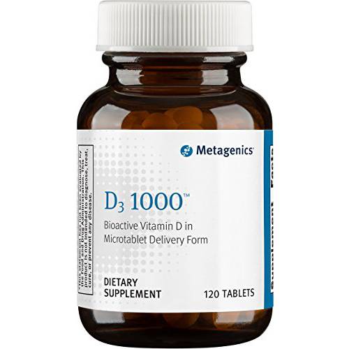 Metagenics Vitamin D3 1000 IU - Vitamin D Supplement for Healthy Bone Formation, Cardiovascular Health, and Immune Support - 120 Count