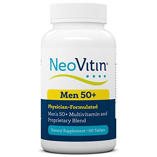 NeoVitin Men’s 50+ Multivitamin/Multimineral with Vitamin B, Vitamin D, Calcium, Vitamin D, L-Carnitine, Asian Ginseng Root Powder, Green Tea Leaf Extract, Turmeric Root Extract