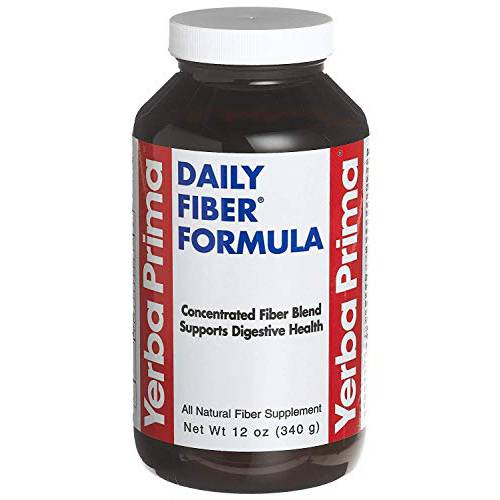 Yerba Prima Daily Fiber Formula Powder - 12 oz (Pack of 4) - Soluble & Insoluble Dietary Fiber Supplement - Gut Health - Vegan, Non-GMO, Gluten-Free