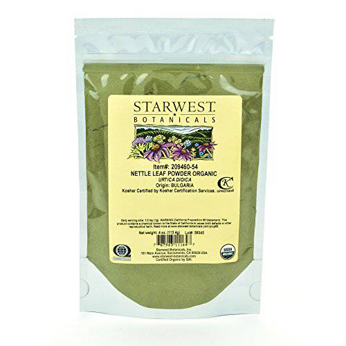 Starwest Botanicals Organic Nettle Leaf Powder, 4 Ounces