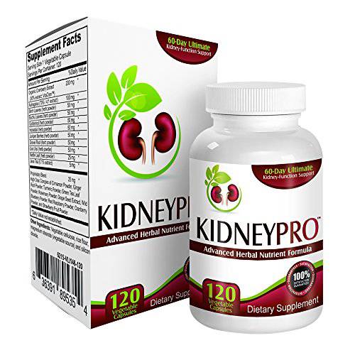 Kidney-Pro: with 21 Kidney Health Supplements in 1 Formula (Total Kidney Support),120 capsules.