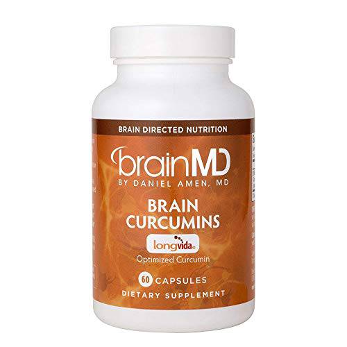 BRAINMD Dr Amen Brain Curcumins - 500 mg, 60 Capsules - Memory & Cardiovascular Support - Gluten Free - 60 Servings