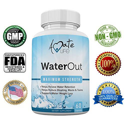Water Pills for Bloating and Reduce Water Retention - Water Retention Pills for Women and Men- Bloating Relief - Natural Detox Dietary Capsules- Non-GMO Natural Healthy Diet by Amate Life