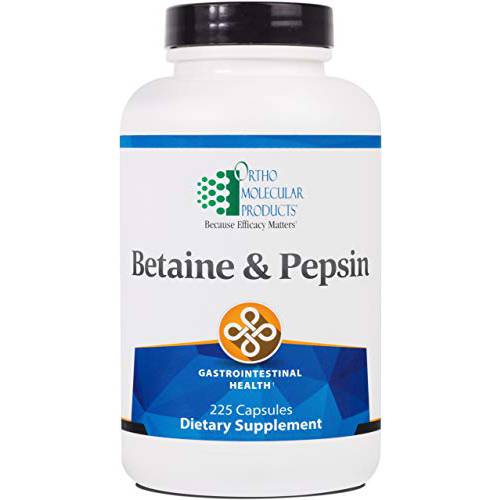 Ortho Molecular Products Betaine and Pepsin Capsules, 225 Count