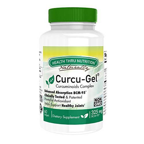 Health Thru Nutrition Curcu-Gel Turmeric Curcumin Complex BCM-95 Softgels, 325mg (Pack of 60)