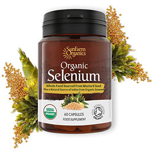 Organic Selenium 200 mcg with Iodine and Silica All from Certified Organic Whole Foods - Two Month Supply