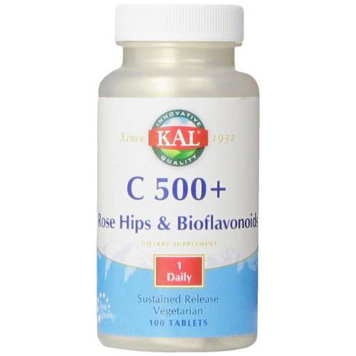 KAL C-500 with RH and Bioflavonoids Sustained Release Tablets, 500 mg, 100 Count