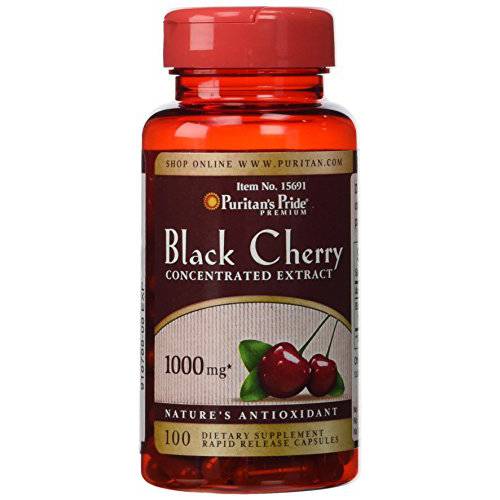Black Cherry Extract 1000mg, 100 Count by Puritan’s Pride (19373)