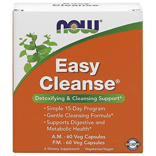 NOW Supplements, Easy Cleanse, AM/PM with unique blend of Specialized Herbs, Nutrients and Green Foods, 120 Veg Capsules