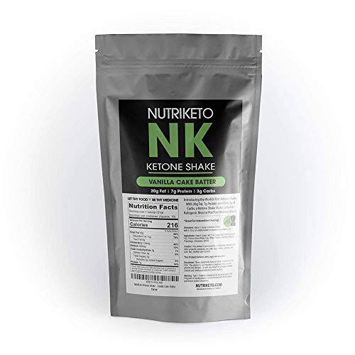 NutriKeto KeTone Shake - Vanilla Cake Batter - Low Carb/High Fat (LCHF) - Ketogenic Diet - 16 Servings