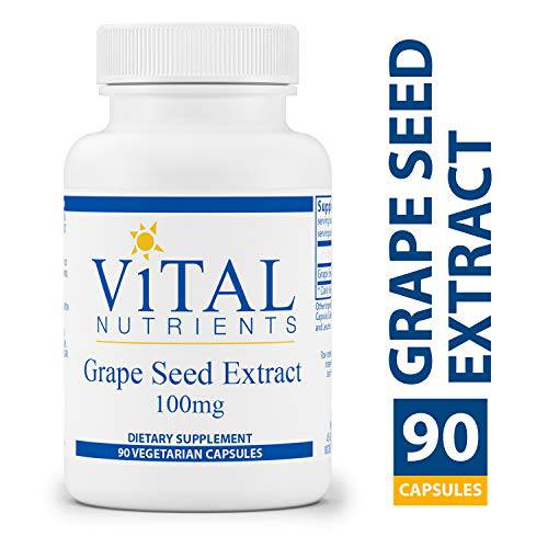 Vital Nutrients - Grape Seed Extract - Potent Antioxidant and Support for Vein Health - 90 Vegetarian Capsules per Bottle - 100 mg