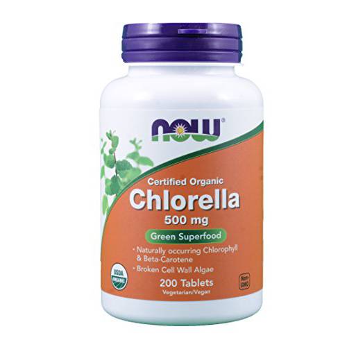 Now Foods Organic Chlorella 500 mg Tablets, 200 Count (Pack of 2)