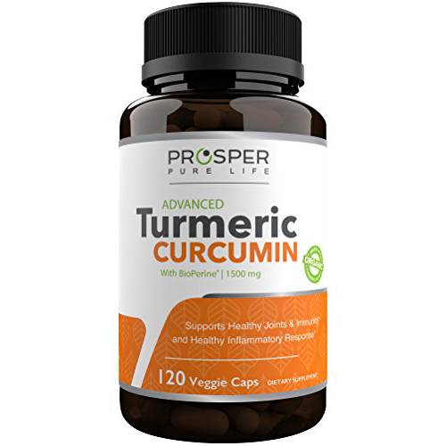 Turmeric Curcumin Advanced (2 Month Supply) 1500mg 95% Curcuminoids with BioPerine Black Pepper Extract for Better Absorption (120 Capsules) Prosper Pure Life