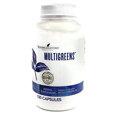 Young Living MultiGreens - Herbal Supplement - formulated with Melissa Essential Oil - 120 Capsules
