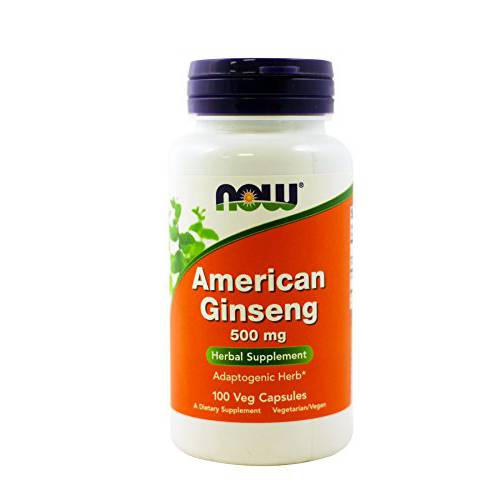 NOW Foods American Ginseng, 100 Capsules, 500 mg (Pack of 3)