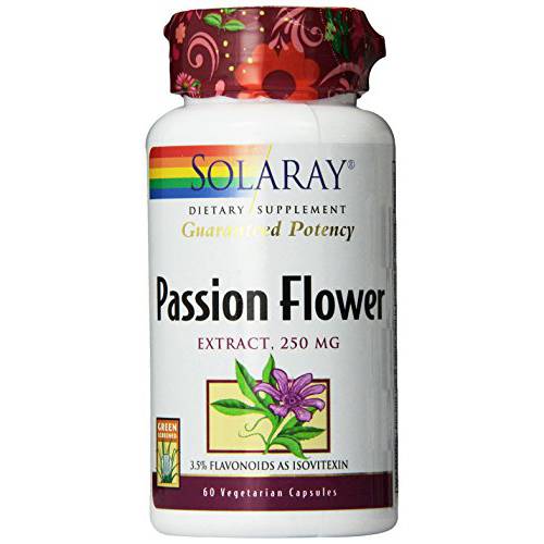 Solaray Passion Flower Extract Supplement, 250 mg | 60 Count