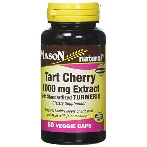 Mason Vitamins Tart Cherry Extract with Standardized Turmeric Softgels, 1000 mg, 60 Count
