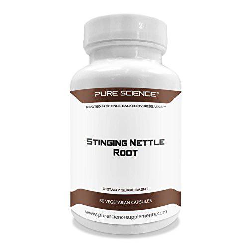 Pure Science Stinging Nettle Root Extract (500mg Standardized Nettle Root Extract at 1% Silica & 250mg Nettle Root Powder) - 50 Vegetarian Capsules