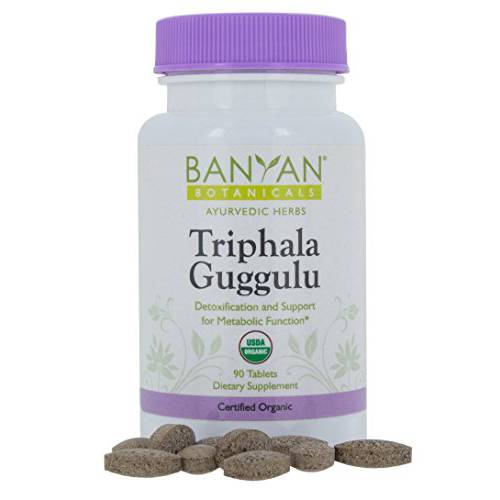 Banyan Botanicals Triphala Guggulu – Organic Triphala Supplement with Guggulu & Pippali ­­– Metabolism Supplement to Support Healthy Digestion & Detox* – 90 Tablets – Non-GMO Sustainably Sourced Vegan