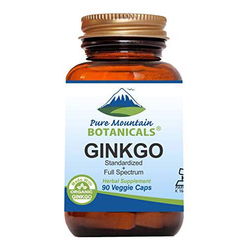 Ginkgo Biloba Capsules – Kosher Vegan Caps with 400mg Ginkgo Biloba Leaf and Ginko Extract