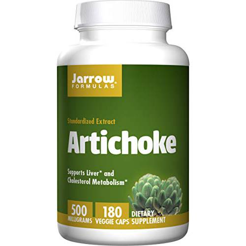 Jarrow Formulas Artichoke 500 mg - Liver Support & Digestion Dietary Supplement - Vegan - Standardized Extract - 180 Servings (Capsules)