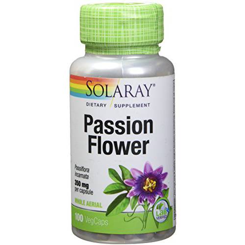 Solaray Passion Flower Aerial 700mg | Healthy Relaxation & Focus Support | May Help Calm Mental Chatter & Restlessness | 100 VegCaps