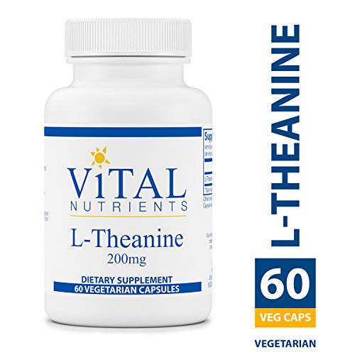 Vital Nutrients - L-Theanine 200 mg - Supports Normal Stress Levels and Cognitive Function - 60 Capsules per Bottle