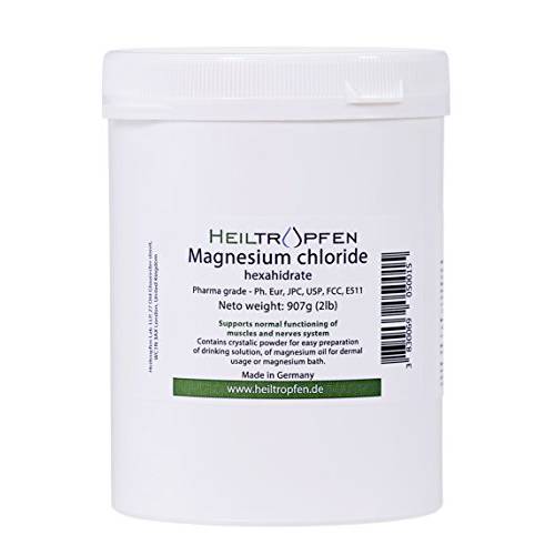 2 Pounds Magnesium Chloride, Hexahydrate, Pharmaceutical Grade, Crystal Powder, Pure Ph. EUR., BP, USP, 100% - Heiltropfen®