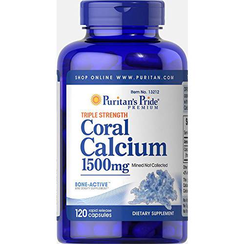 Puritan’s Pride Triple Strength Coral Calcium 1500 mg-120 Capsules