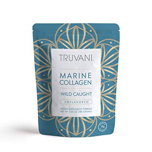 TRUVANI - Wild Caught Hydrolyzed Marine Collagen Protein Powder | Collagen Protein Supplement with Type 1,2 & 3 | Anti-Skin Aging | Non-GMO | Gluten Free Fish Collagen | 6.35 OZ