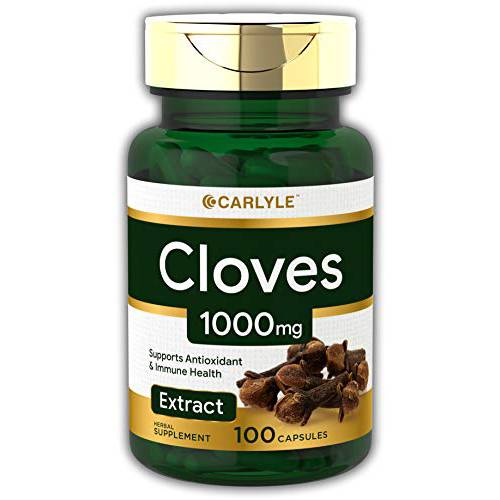 Cloves Supplement | 1000mg | 100 Capsules | Non-GMO, Gluten Free | by Carlyle