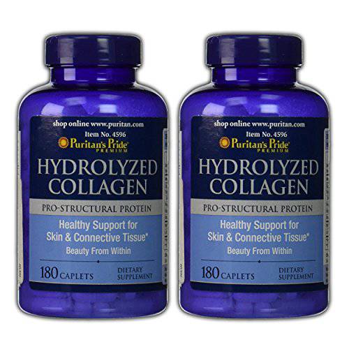 Puritan’s Pride 2 Pack of Hydrolyzed Collagen 1000 mg Puritan’s Pride Hydrolyzed Collagen 1000 mg-180 Caplets