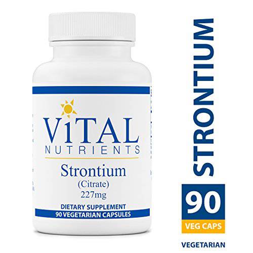 Vital Nutrients - Strontium (Citrate) - Supports Healthy Teeth and Bones - 90 Vegetarian Capsules per Bottle - 227 mg