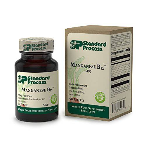 Standard Process Manganese B12 - Whole Food Hemoglobin and Antioxidant with Manganese, Organic Carrot, Maltodextrin, Copper, Organic Sweet Potato, Camu Camu, Vitamin B12 - 90 Tablets