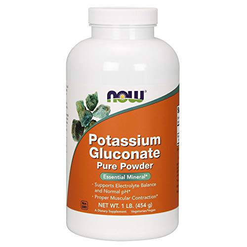NOW Supplements, Potassium Gluconate Pure Powder 175 mg, Essential Mineral*, 1-Pound