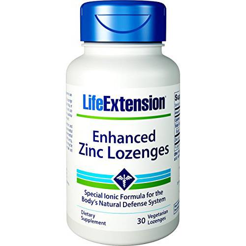 Life Extension Enhanced Zinc Lozenges - Support Healthy Immune System - Peppermint-Flavored - Gluten-Free, Non-GMO, Vegetarian Lozenges - 30 Count