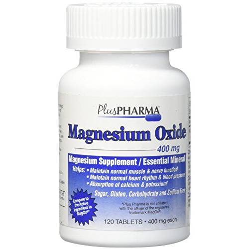 PlusPharma Magnesium Oxide 400mg, 120 Tablets Essential Mineral