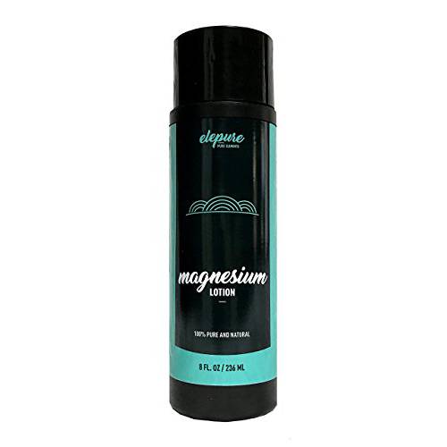 Natural Magnesium Lotion - Highest Potency - Over 1800 MG/oz - 300 mg/tsp - Not Water Based -elepure PURE elements - 8 oz