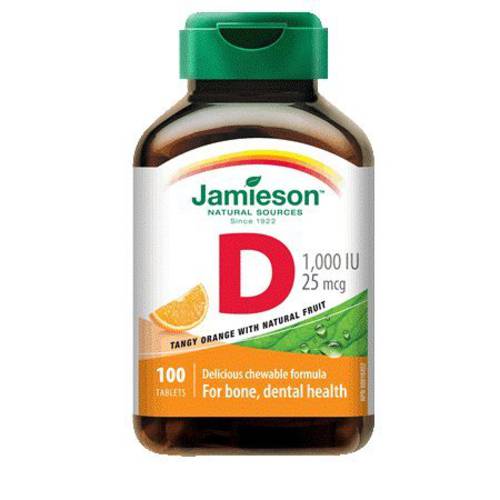 Vitamin D Chewable Orange-100 Tablets Brand: Jamieson Laboratories